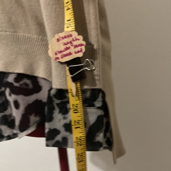 LOVE TOKEN XS fringe long sleeves Sweater animal print on collar, cuff & hemline - Picture 8 of 16